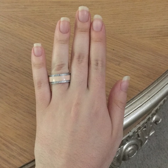 Pink Enamel Pandora Ring Band - Picture 4 of 8